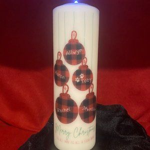 X-Large Personalized Christmas Candle - 11 x 4 inches (29 x 9.8 cm)